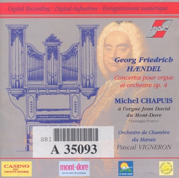 Georg Friedrich Händel "Concertos pour orgue et orchestre op. 4"