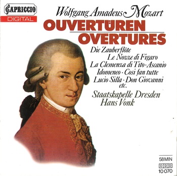 Wolfgang Amadeus Mozart, Ouvertüren. Staatskapelle Dresden, Hans Vonk