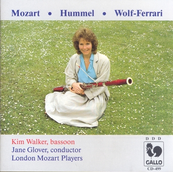 Mozart, Wolf-Ferrari, Hummel "Fagottkonzerte". Kim Walker, London Mozart Players, Jane Glover